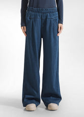 PANTALONE PALAZZO IN DENIM LYOCELL BLU - DARK BLUE DENIM | DEHA