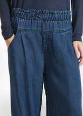 PANTALONE PALAZZO IN DENIM LYOCELL BLU - DARK BLUE DENIM | DEHA