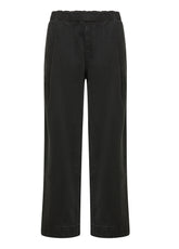 LYOCELL DENIM PLEATED PANTS - BLACK - BLACK | DEHA