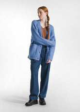 PANTALONE CON PINCES IN DENIM LYOCELL BLU - DARK BLUE DENIM | DEHA