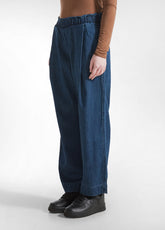 PANTALONE CON PINCES IN DENIM LYOCELL BLU - DARK BLUE DENIM | DEHA