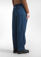 PANTALONE CON PINCES IN DENIM LYOCELL BLU - DARK BLUE DENIM | DEHA