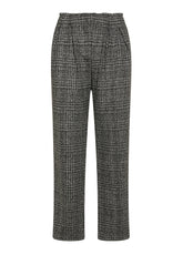 PANTALONE JACQUARD A QUADRI NERO - BLACK | DEHA