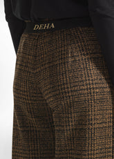 CHECK JACQUARD PALAZZO PANTS - BROWN - GLACE' BROWN | DEHA