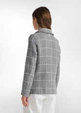 DOUBLED WOOLY GAUZE CHECK BLAZER - GREY - SILVER GRAY | DEHA