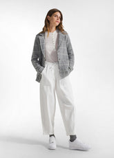 DOUBLED WOOLY GAUZE CHECK BLAZER - GREY - SILVER GRAY | DEHA