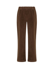 PANTALONE DRITTO IN VELLUTO LISCIO MARRONE - COFFEE BROWN | DEHA