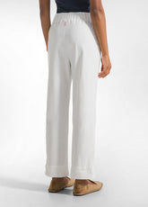 PANTALONE DRITTO IN VELLUTO LISCIO BIANCO - MILK WHITE | DEHA