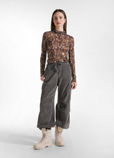 STRETCH VELVET CARGO PANTS - GREY - LEAD GREY | DEHA