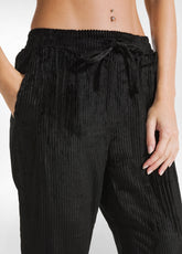 SOFT VISCOSE CORDUROY STRAIGHT PANTS - BLACK - BLACK | DEHA