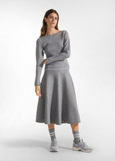 BI-COLOR BOATNECK PULLOVER - GREY - SILVER GRAY | DEHA