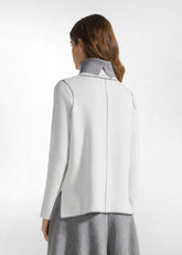 BI-COLOR HIGH NECK PULLOVER - WHITE - MILK WHITE | DEHA