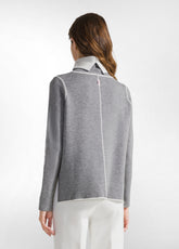 ZWEIFARBIG STEHKRAGEN-PULLOVER - GRAU - SILVER GRAY | DEHA