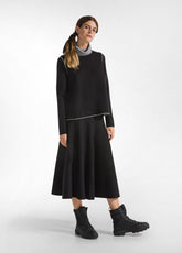 BI-COLOR KNITTED SKIRT - BLACK - Dresses, skirts and jumpsuits | DEHA