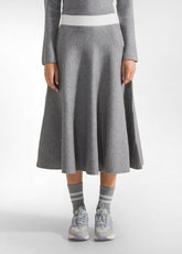 BI-COLOR KNITTED SKIRT - GREY - SILVER GRAY | DEHA