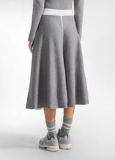 BI-COLOR KNITTED SKIRT - GREY - SILVER GRAY | DEHA