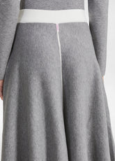 BI-COLOR KNITTED SKIRT - GREY - SILVER GRAY | DEHA