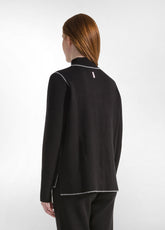 CARDIGAN BICOLORE CON ZIP NERO - BLACK | DEHA