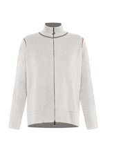 CARDIGAN BICOLORE CON ZIP BIANCO - Leisurewear | DEHA