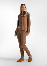 CARDIGAN BICOLORE CON ZIP MARRONE - GLACE' BROWN | DEHA