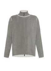 CARDIGAN BICOLORE CON ZIP GRIGIO - Leisurewear | DEHA