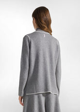 CARDIGAN BICOLORE CON ZIP GRIGIO - SILVER GRAY | DEHA