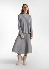 CARDIGAN BICOLORE CON ZIP GRIGIO - SILVER GRAY | DEHA