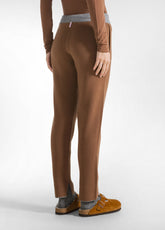 ZWEIFARBIGE GERADE STICKHOSE - BRAUN - GLACE' BROWN | DEHA