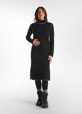 BI-COLOR KNITTED LONG DRESS - BLACK - Dresses, skirts and jumpsuits | DEHA