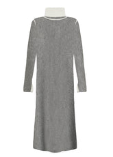 BI-COLOR KNITTED LONG DRESS - GREY - Dresses, skirts and jumpsuits | DEHA