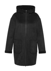 CAPPOTTO IN MONTONE SINTETICO NERO - BLACK | DEHA