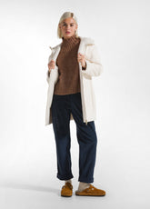 ECO-FRIENDLY SHEEPSKIN COAT - WHITE - MILK WHITE | DEHA