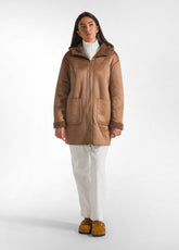 ECO-FRIENDLY SHEEPSKIN COAT - BROWN - Jackets & Vests | DEHA