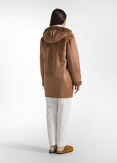 ECO-FRIENDLY SHEEPSKIN COAT - BROWN - GLACE' BROWN | DEHA