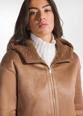 ECO-FRIENDLY SHEEPSKIN COAT - BROWN - GLACE' BROWN | DEHA