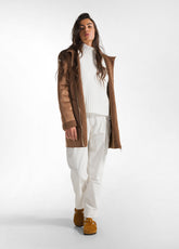 ECO-FRIENDLY SHEEPSKIN COAT - BROWN - GLACE' BROWN | DEHA