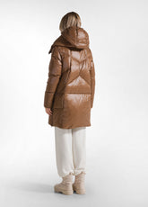 MITTEL-LANGE DAUNENJACKE - BRAUN - GLACE' BROWN | DEHA