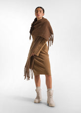 FRINGED SOFT SCARF - BROWN - GLACE' BROWN | DEHA