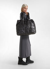 QUILTED SHOPPER BAG - BLACK - BLACK | DEHA