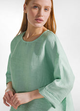 SHINY LINEN BLUSE - GREEN - Shirts & Blouses | DEHA