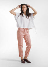 POPLIN DRAWSTRING BLOUSE - WHITE - Shirts & Blouses | DEHA