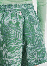 PANTALONCINI STAMPATI IN COTONE INCRESPATO VERDE - Bermuda | DEHA