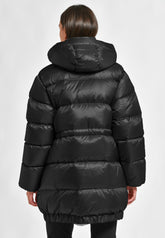 DRAWSTRING DOWN JACKET, BLACK - BLACK | DEHA