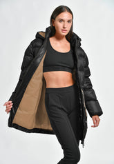 DRAWSTRING DOWN JACKET, BLACK - BLACK | DEHA