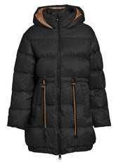 DRAWSTRING DOWN JACKET, BLACK - BLACK | DEHA