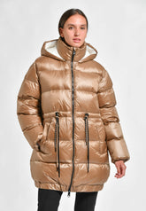 JACKE MIT GÄNSEDAUNEN MIT TUNNELZUG, BEIGE - Piumini - Outlet | DEHA