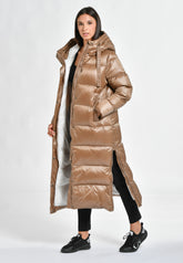 LONG DOWN JACKET, BEIGE - CAMEL | DEHA