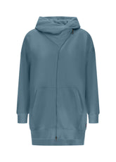 FELPA COMFORT OVERSIZE CON ZIP BLU - MIDBLUE | DEHA