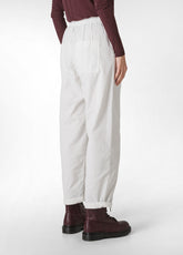 PANTALONE RELAXED IN VELLUTO BIANCO - MILK WHITE | DEHA