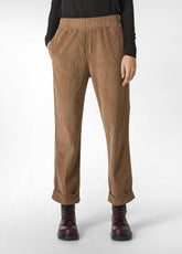 CORDUROY STRAIGHT PANTS, BROWN - BISCUIT BROWN | DEHA